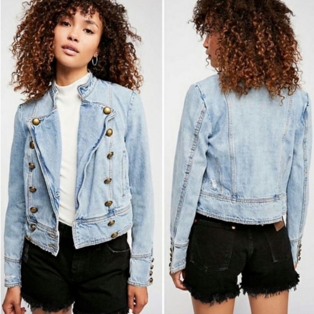 Free People ‘Ferry’ Denim military jacket